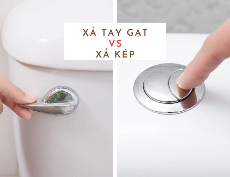 So sánh bồn cầu xả tay gạt và xả nhấn, loại nào tốt hơn?