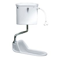 Xí xổm Caesar CT1250 két nước T1113 treo góc tường